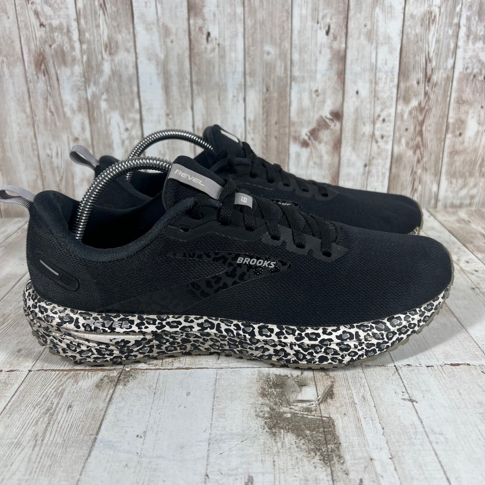 Brooks Revel 6 Womens Running Shoes Black Leopard Print 1203861B116 Size 11